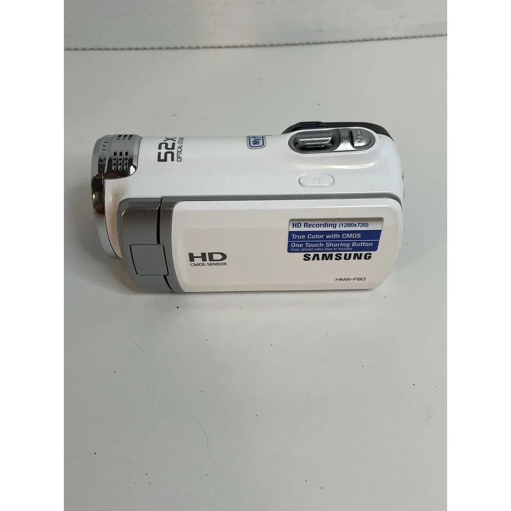 Samsung HMX-F90 Hand-Held Camcorder White w/Charger  Tested Works